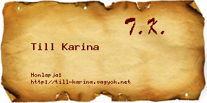 Till Karina névjegykártya